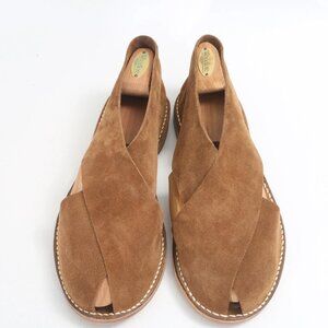 Jacques Soloviere The Biarritz Tobacco Brown Suede Sandals, Size 45